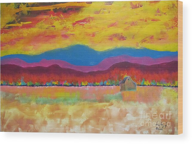 Acrylic Wood Print featuring the painting Prairie Autumn by Lew Hagood