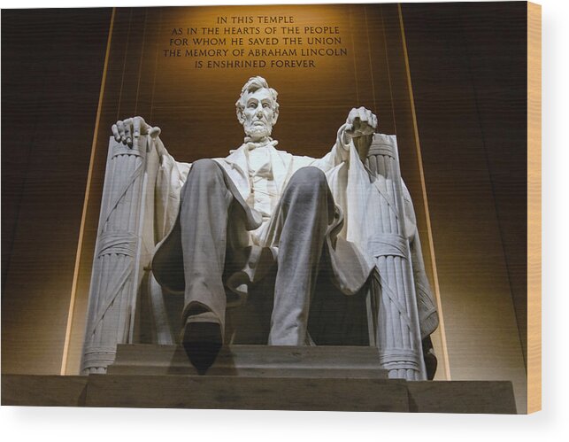 President Lincoln Wood Print featuring the photograph President Lincoln by Mike Ronnebeck