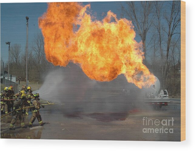 Propane Fire Wood Print featuring the photograph Propane Burn by Steven Townsend