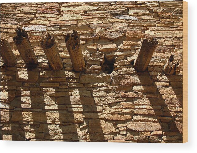 Architecture Wood Print featuring the photograph Pueblo Bonito Wall by Joe Kozlowski