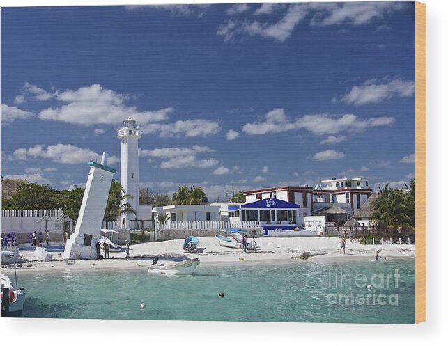 Photography Wood Print featuring the photograph Puerto Morelos Lighthouses by Sean Griffin