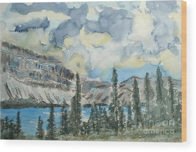 River Wood Print featuring the painting Pure North - Bow Lake Alberta by R Kyllo