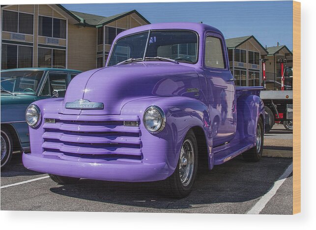 Purple Chevrolet Truck Wood Print featuring the photograph Purple Chevy Truck by Robert L Jackson