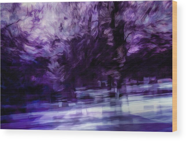 Purple Wood Print featuring the digital art Purple Fire by Scott Norris