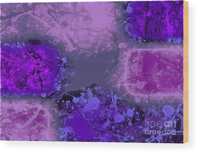 Digital Art Wood Print featuring the digital art Purple by Steven Pipella