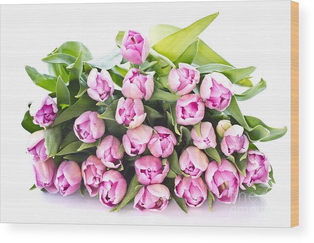 Purple Tulips Wood Print featuring the photograph Purple Tulips by Boon Mee
