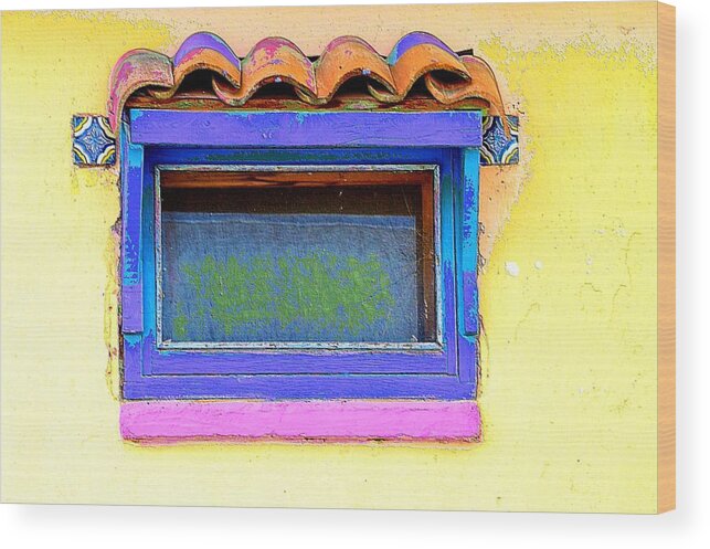 Adobe Wood Print featuring the photograph Purple Window by Jacqui Binford-Bell