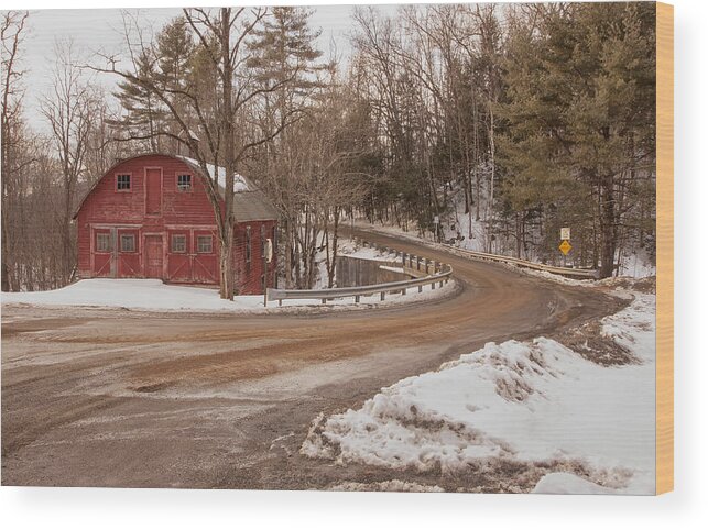 Putney Vermont Wood Print featuring the photograph Putney Falls Road II by Tom Singleton
