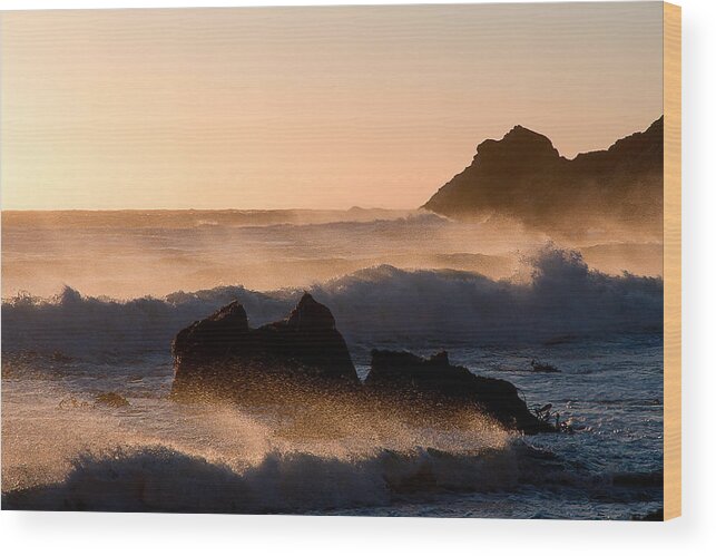 California Wood Print featuring the photograph Raging Sea by Mark K. Daly