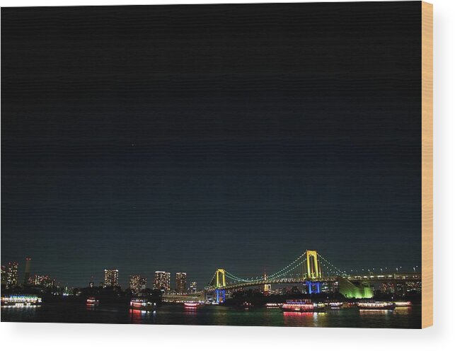 Black Color Wood Print featuring the photograph Rainbow Bridge by Masakazu Ejiri