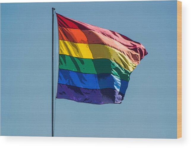 Rainbow Wood Print featuring the digital art Rainbow Flag by Photographic Art by Russel Ray Photos