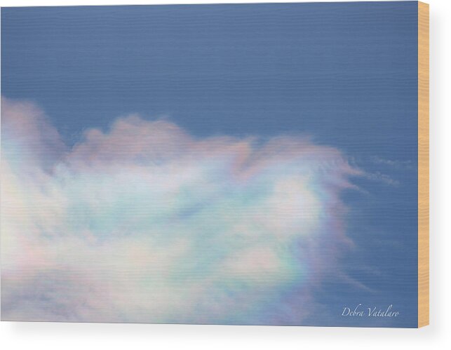 Rainbow In The Clouds Wood Print featuring the photograph Rainbow Puff 4 by Debra   Vatalaro