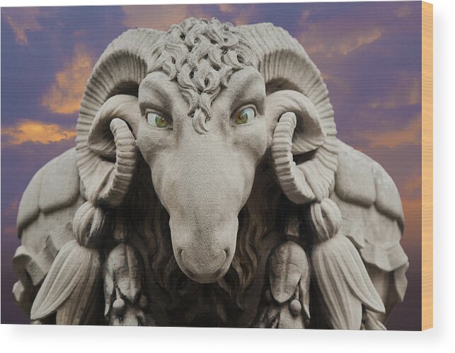 Statue Wood Print featuring the photograph Ram-A-Sees by David Davies