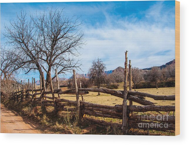 Grafton Wood Print featuring the photograph Ranch - Grafton Ghost Town - Utah by Gary Whitton