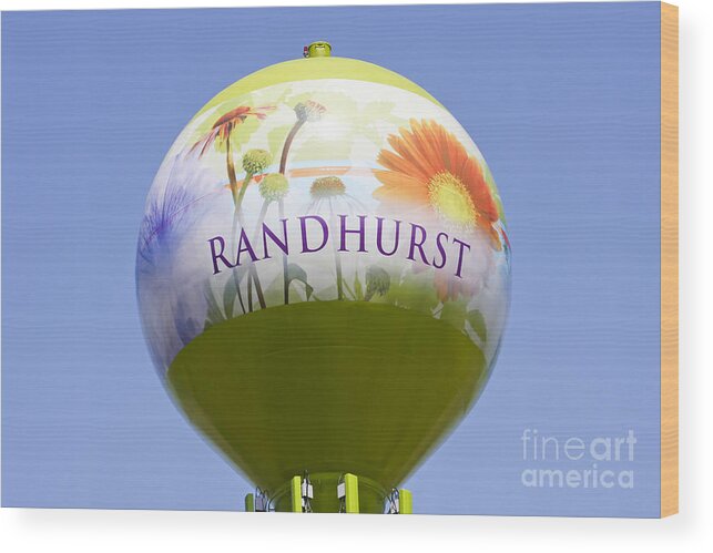 Randhurst Wood Print featuring the photograph Randhurst Water Tower by Patty Colabuono