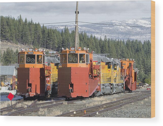 Artistic Wood Print featuring the photograph Ready for More Snow at Donner Pass by Jim Thompson
