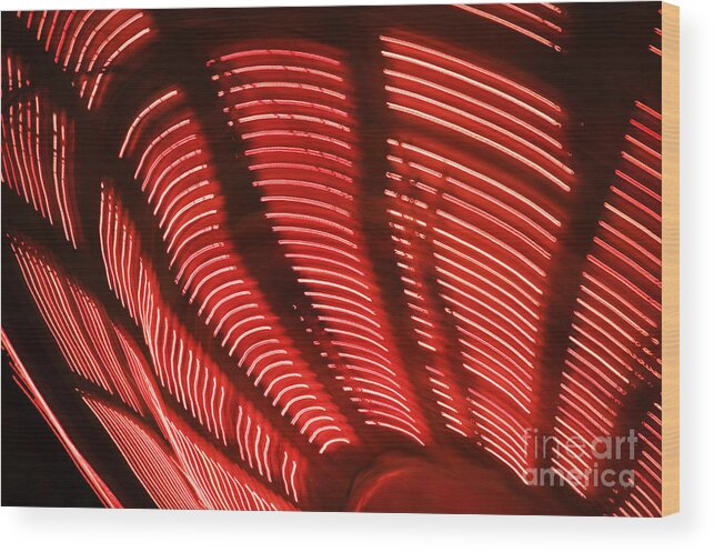 Abstract Wood Print featuring the photograph Red Abstract light 15 by Tony Cordoza