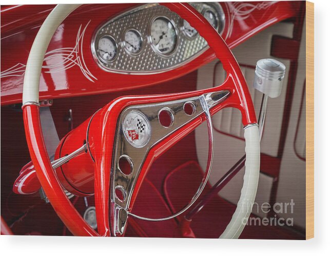 Steering Wood Print featuring the photograph Red and White by Dennis Hedberg