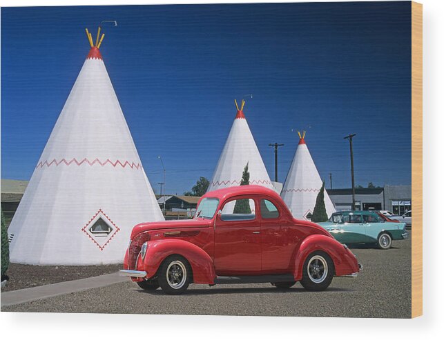 Red Antique Car Wood Print featuring the photograph Red Antique Car by Sylvia Thornton