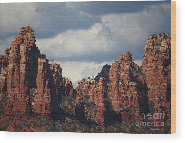 Sedona Wood Print featuring the photograph Red Rocks of Sedona by Veronica Batterson