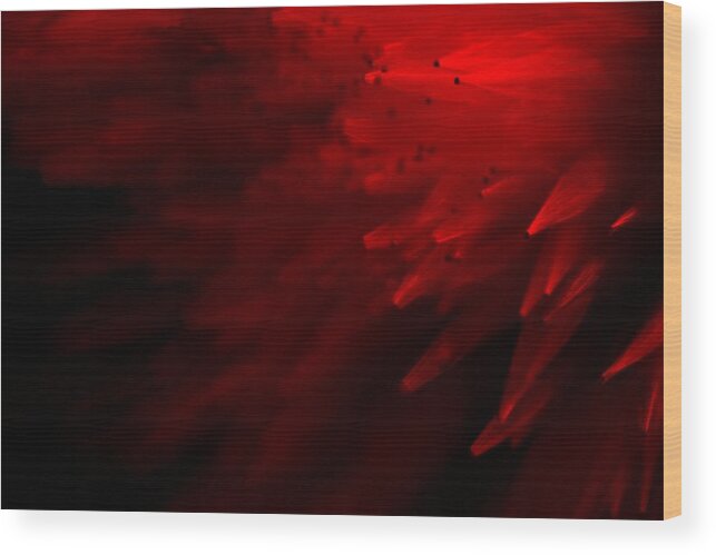 Abstract Wood Print featuring the photograph Red Skies by Dazzle Zazz