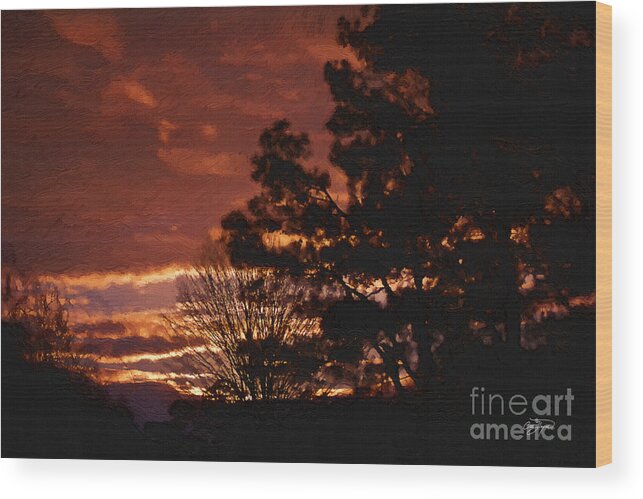 Red Sky At Night Wood Print featuring the photograph Red Sky at Night by Cris Hayes