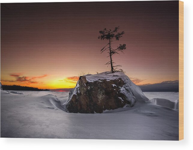Boulder Wood Print featuring the photograph Red Sun by Jakub Sisak