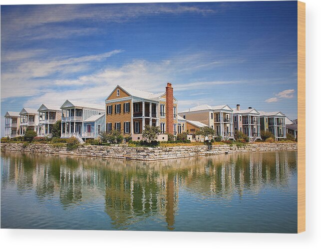 Missouri Wood Print featuring the photograph Reflecting On New Town by Bill and Linda Tiepelman