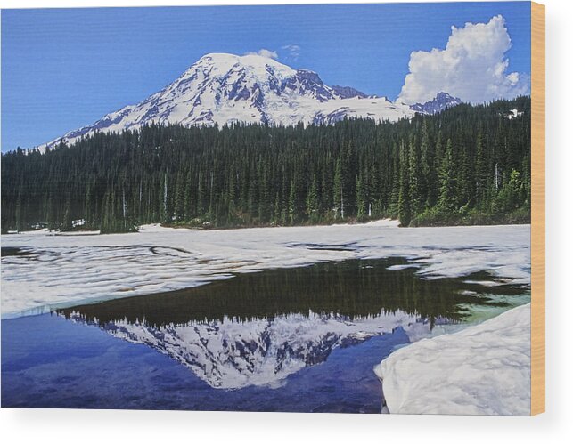 Mount Rainier Wood Print featuring the photograph Reflection by Kelley King