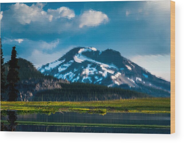 Mountain Wood Print featuring the photograph Reflection of Sisters by Chris McKenna