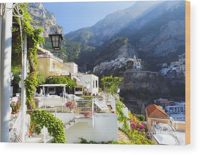 Positano Wood Print featuring the photograph Relaxing in Positano by George Oze
