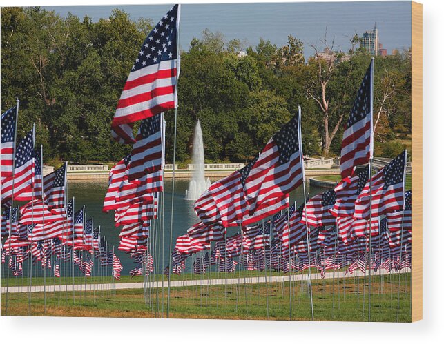 Flags Wood Print featuring the photograph Remembering by John Freidenberg