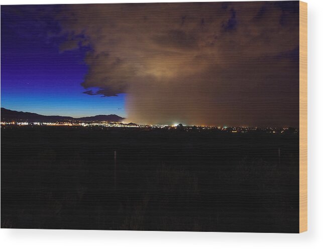 Reno Wood Print featuring the photograph Reno haboob by Scott McGuire