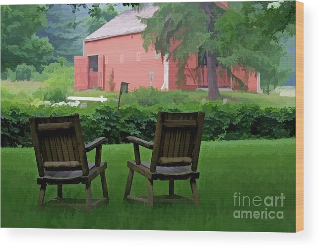 Chairs Wood Print featuring the digital art Resting Spot by Jayne Carney