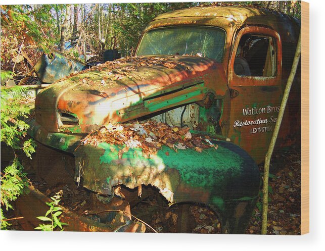 Automobile Wood Print featuring the photograph Restoration Service by Ron Haist