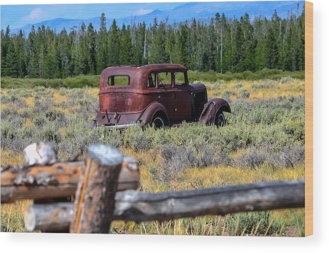 Old Truck Wood Print featuring the photograph Retired Ranch Hand by Mike Ronnebeck