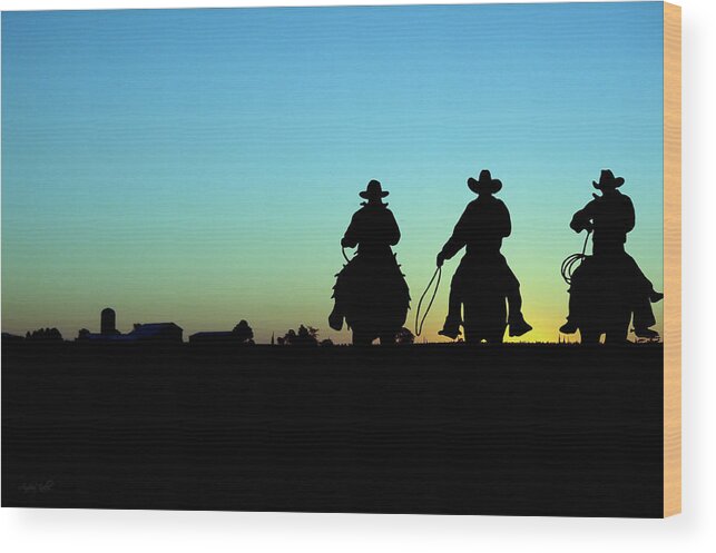Andrea Kollo Wood Print featuring the photograph Ride 'Em Cowboy by Andrea Kollo