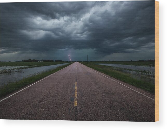 Road To Nowhere Wood Print featuring the photograph Ride the Lightning by Aaron J Groen