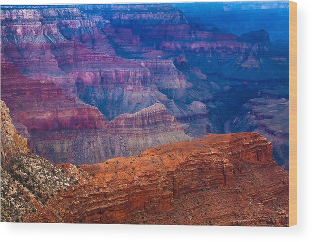 Arizona Wood Print featuring the photograph Ridges and the River at the Grand Canyon by Ed Gleichman