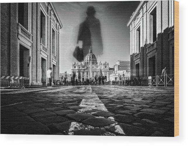 Rome Wood Print featuring the photograph Road To St.peter by Massimiliano Mancini