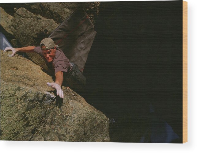 Bouldering Wood Print featuring the photograph Rock Climbing, Colorado by Tomas Zuccareno