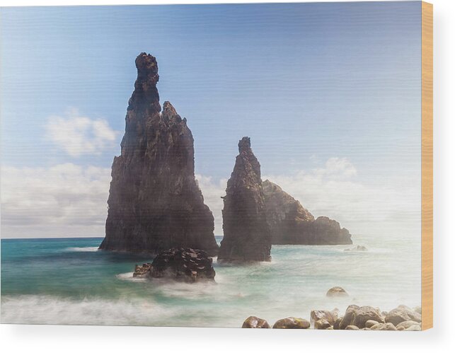 Tranquility Wood Print featuring the photograph Rock, Ribeira Da Janela, Madeira by Peter Adams