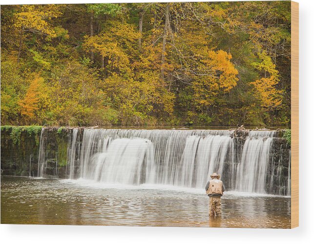 Made In America Wood Print featuring the photograph Rockbridge Fisherman by Steven Bateson