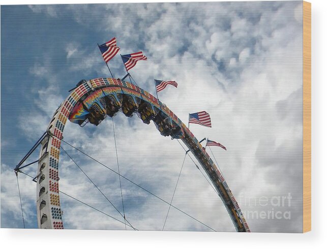 Rollercoaster Wood Print featuring the photograph Rollercoaster by Michelle Frizzell-Thompson