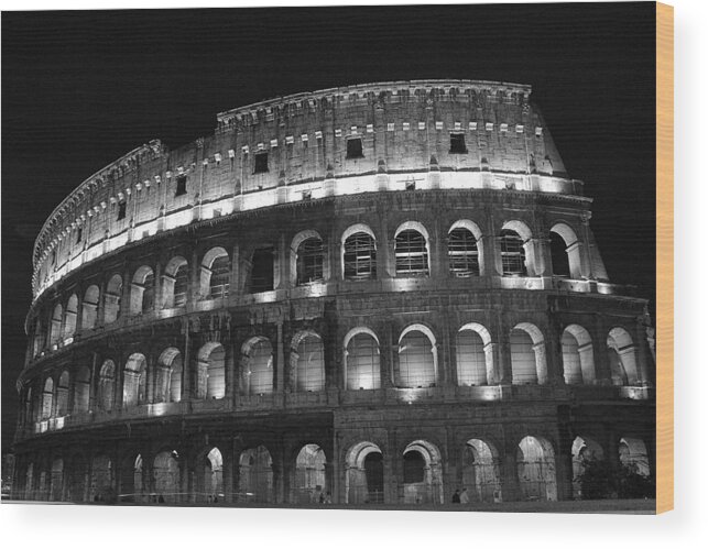 Rome Wood Print featuring the photograph Roman Colosseum by George Buxbaum