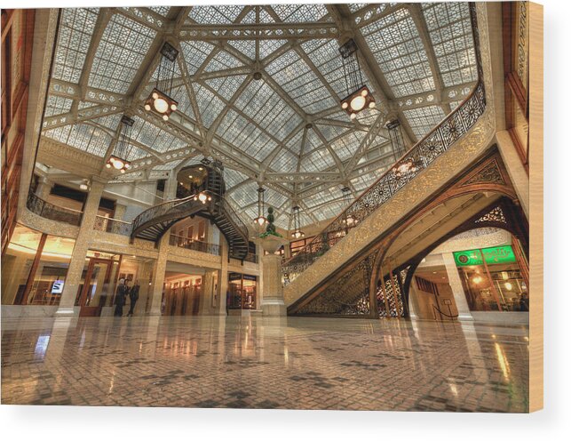 Chicago Wood Print featuring the photograph Rookery Building Main Lobby and Atrium by Anthony Doudt