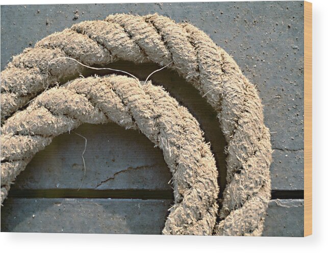 Maine Wood Print featuring the photograph Rope Loops by Peter J Sucy