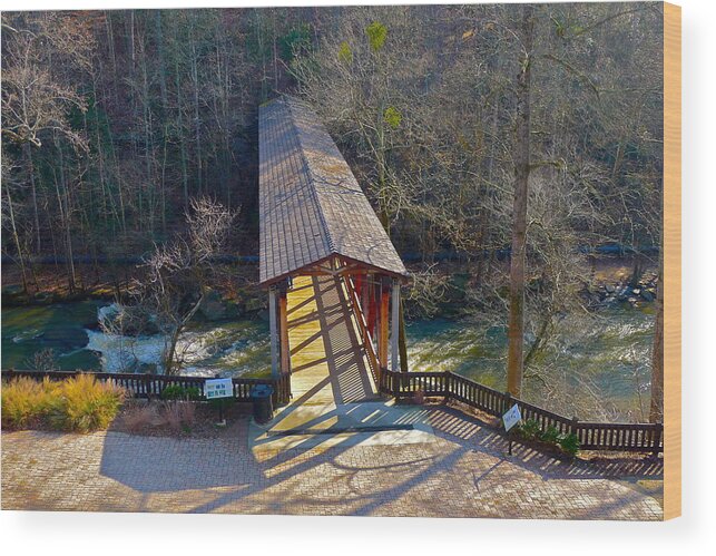 Bridge Wood Print featuring the photograph Roswell Covered Bridge by Denise Mazzocco