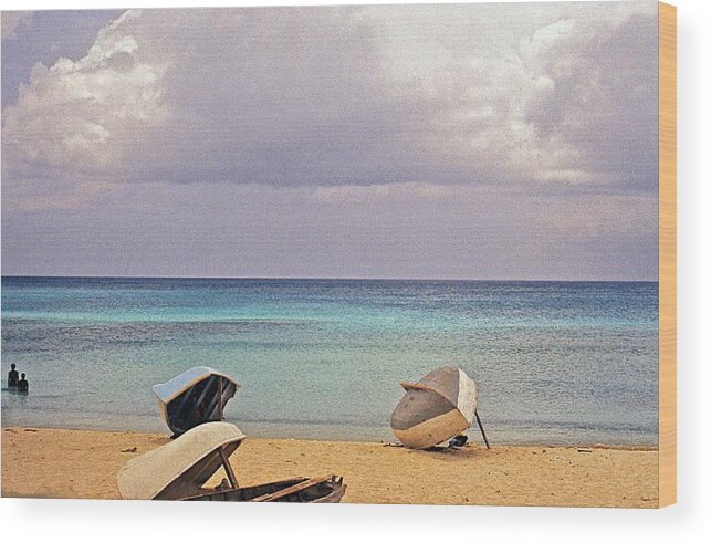 Barbados Wood Print featuring the photograph Rowboats on a Barbados Beach by Stuart Litoff
