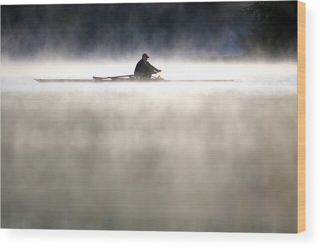 Rowing Wood Print featuring the photograph Rowing by Mitch Cat
